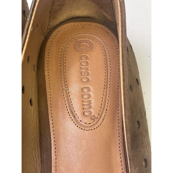 Corso Como Women's Flat Shoes 8M Brown Leather Breathable Pointed Toe Slip On - Picture 2 of 7
